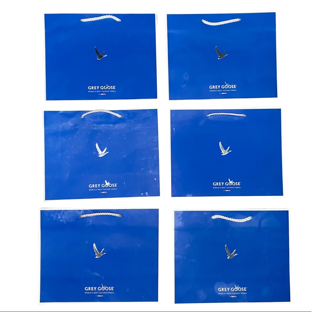 Grey Goose Vodka 6 Blue Paper Gift Bags New